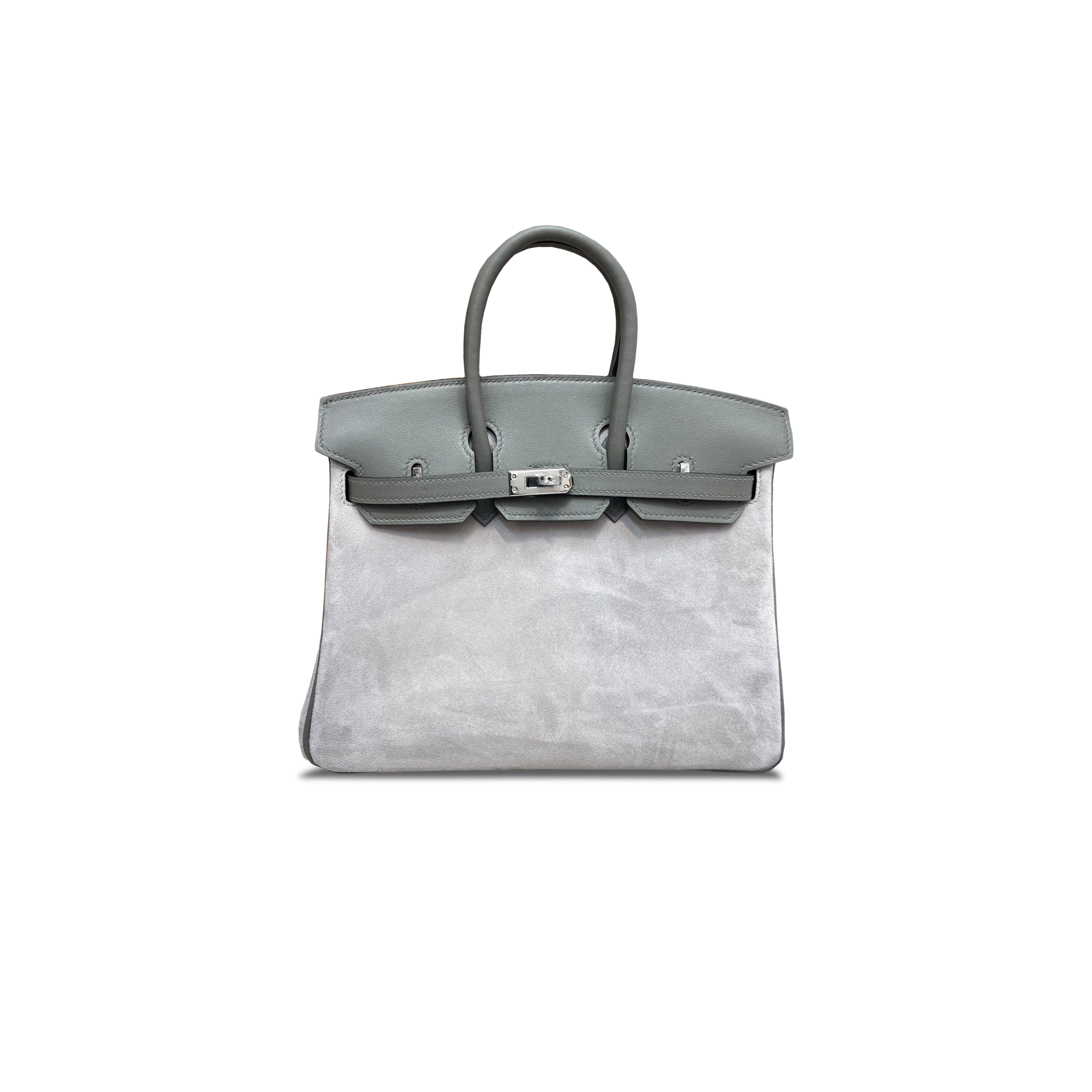 H**mes master birkin 25 chamois cumulonimbus grey silver buckle h028369cc85 (25*20*13cm)